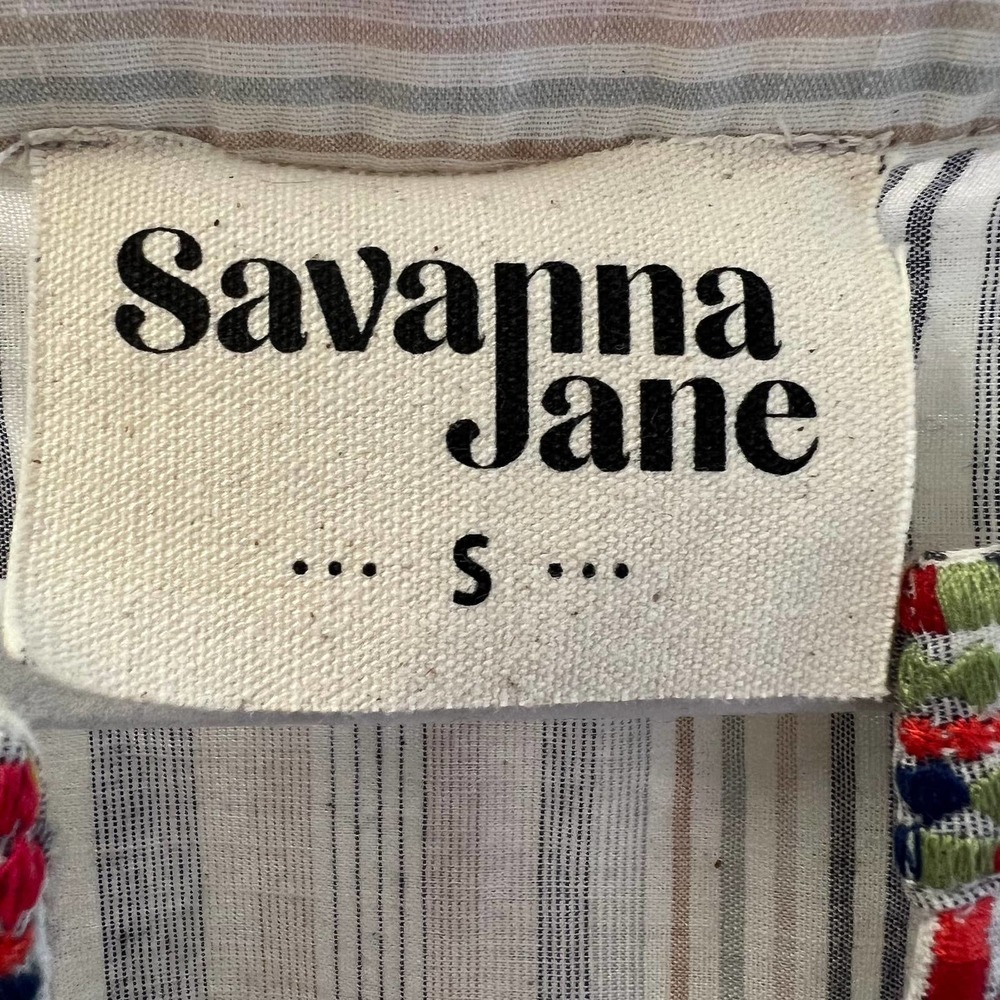 Savanna Jane Embroidered Boho Sleeveless Shift Dress Size Small - Picture 7 of 9